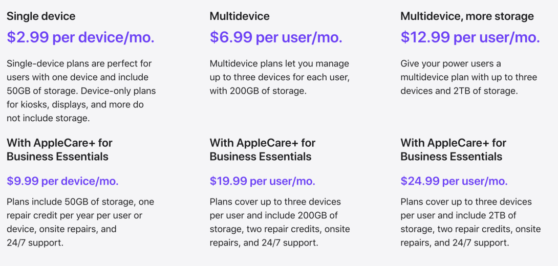apple business essentials plan
